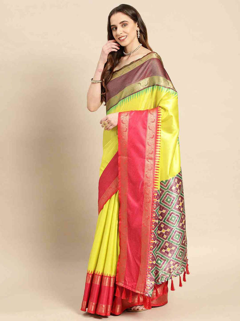 Exclusive Ganga Jamuna Pattu Border Banarasi Soft Silk Saree