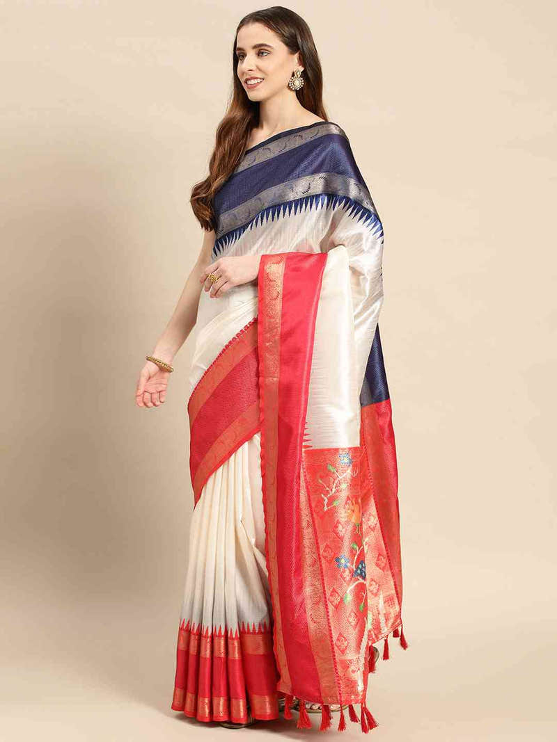 Exclusive Ganga Jamuna Pattu Border Banarasi Soft Silk Saree
