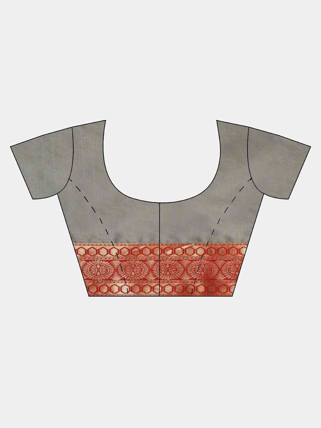 Banarasi Silk Grey Colour Ethnic Motifs Woven Design