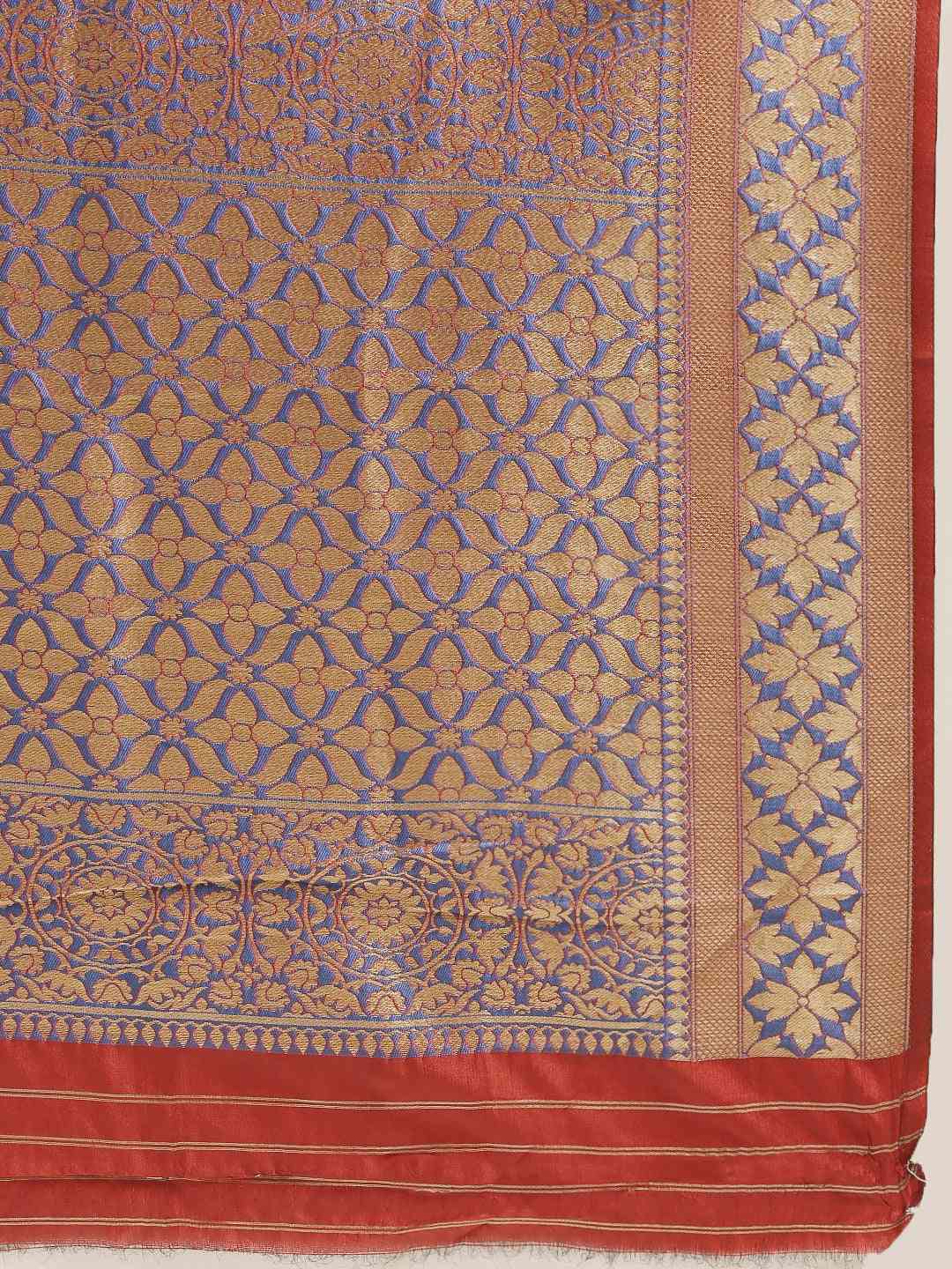 Banarasi Silk Red Saree with Woven Design