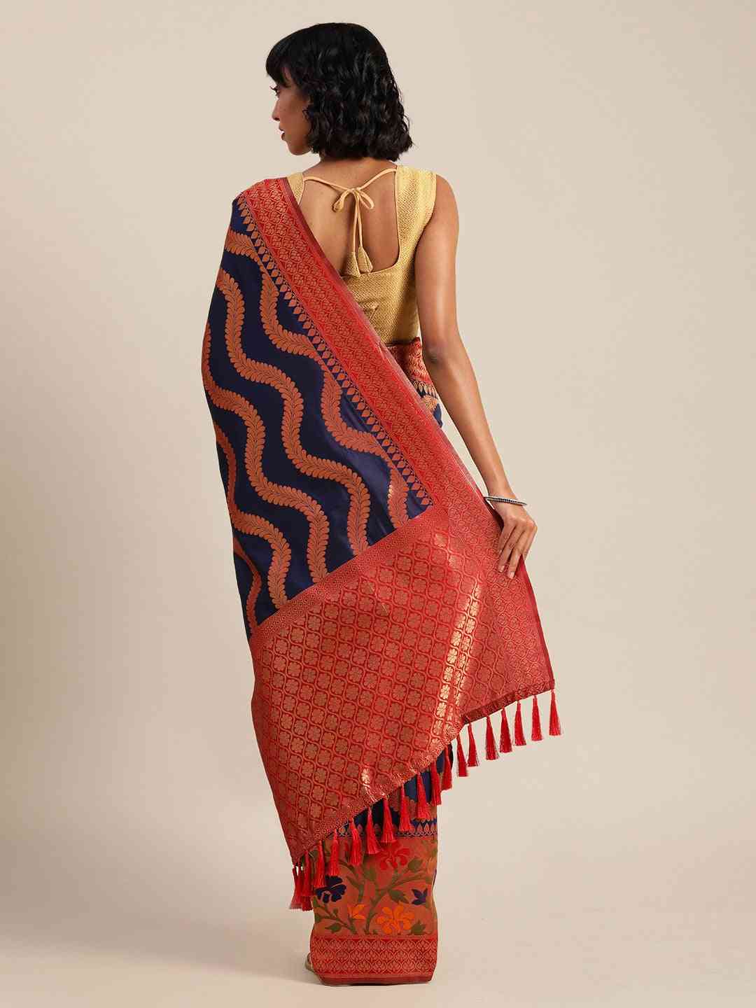 Beautiful Banarasi Geometric Zari Silk Saree