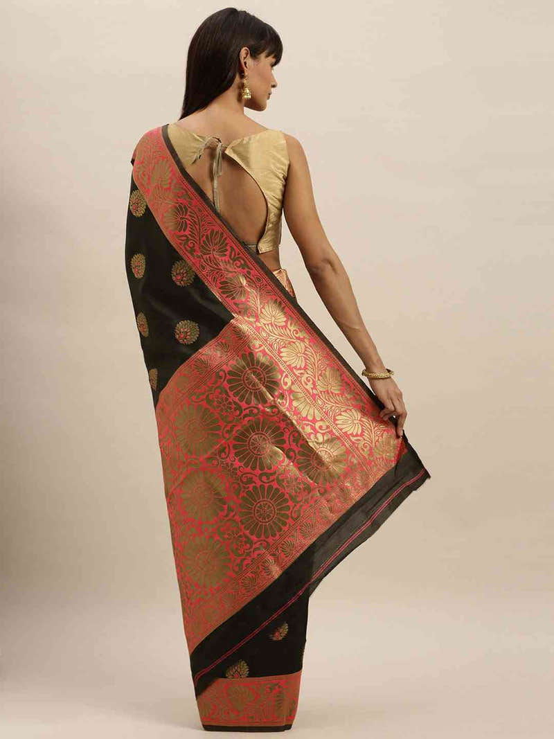 Banarasi Gajari Colour With Zari Border Saree