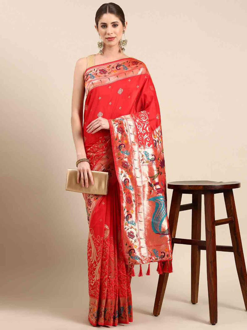 Exquisite Yevla Paithani Minakari Work Silk Saree