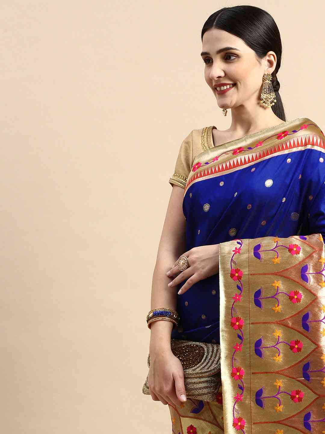 Exquisite Yevla Paithani Minakari Work Silk Saree