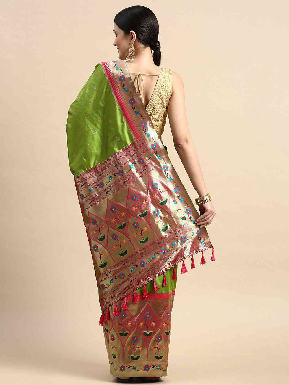 Yevla Paithani Minakari Silk Saree