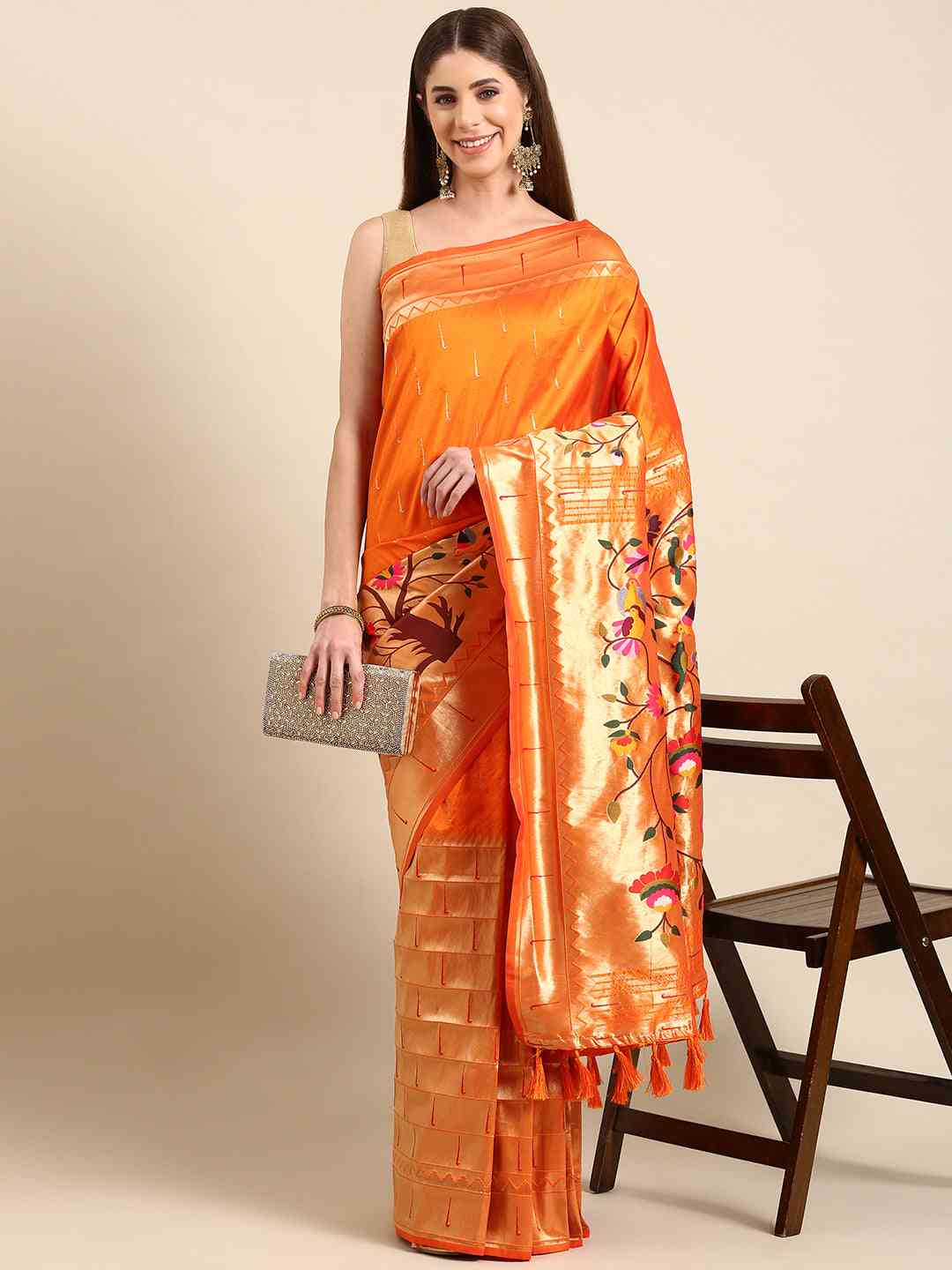 Exquisite Yevla Paithani Minakari Work Silk Saree