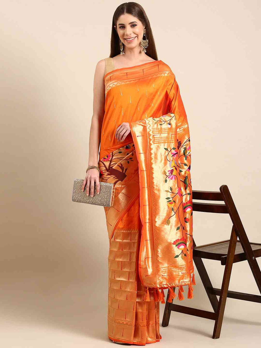 Exquisite Yevla Paithani Minakari Work Silk Saree