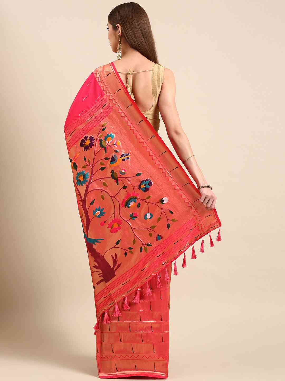 Exquisite Yevla Paithani Minakari Work Silk Saree