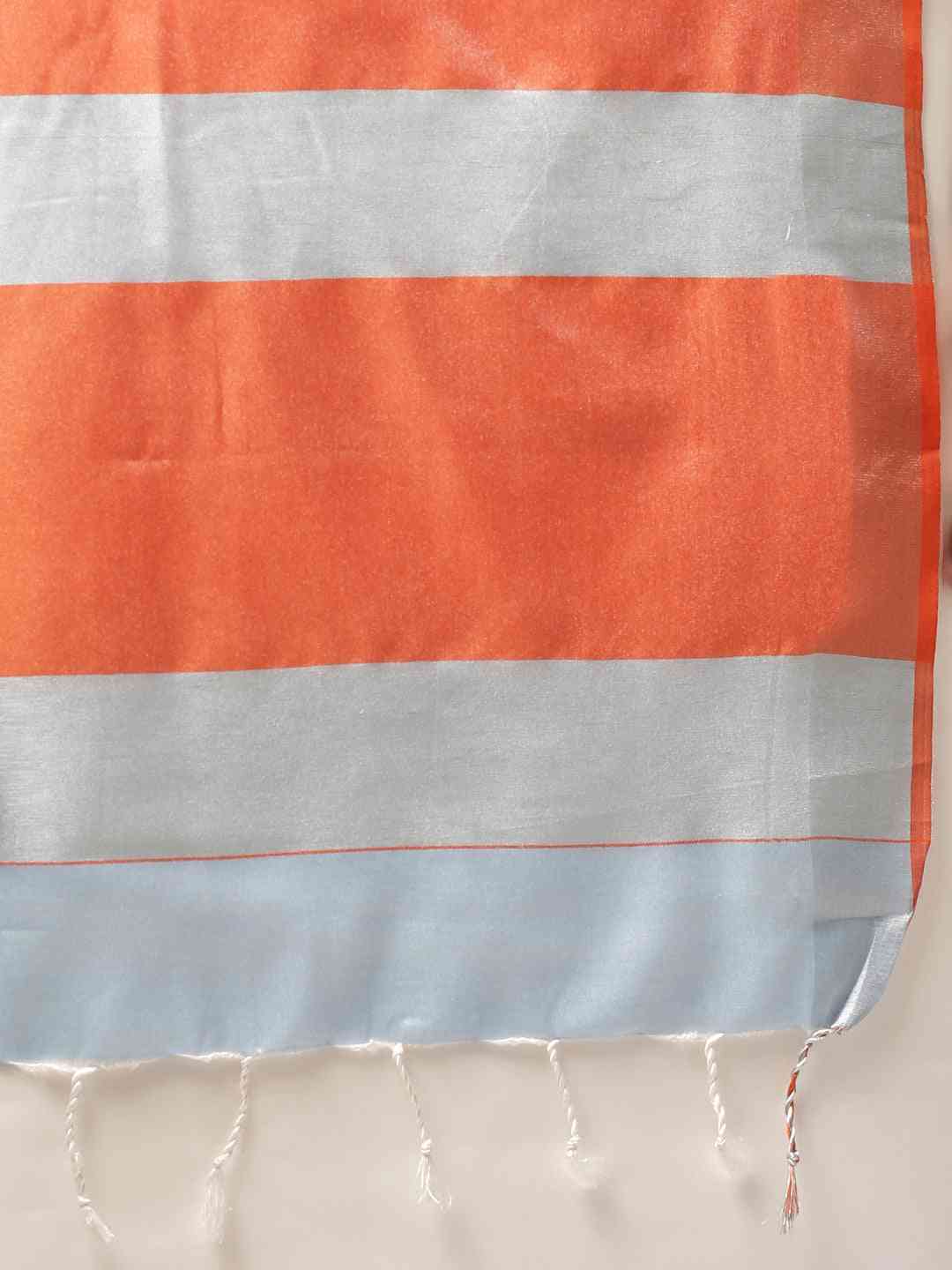 Exclusive Sky Blue Colour Solid Linen Blend Saree