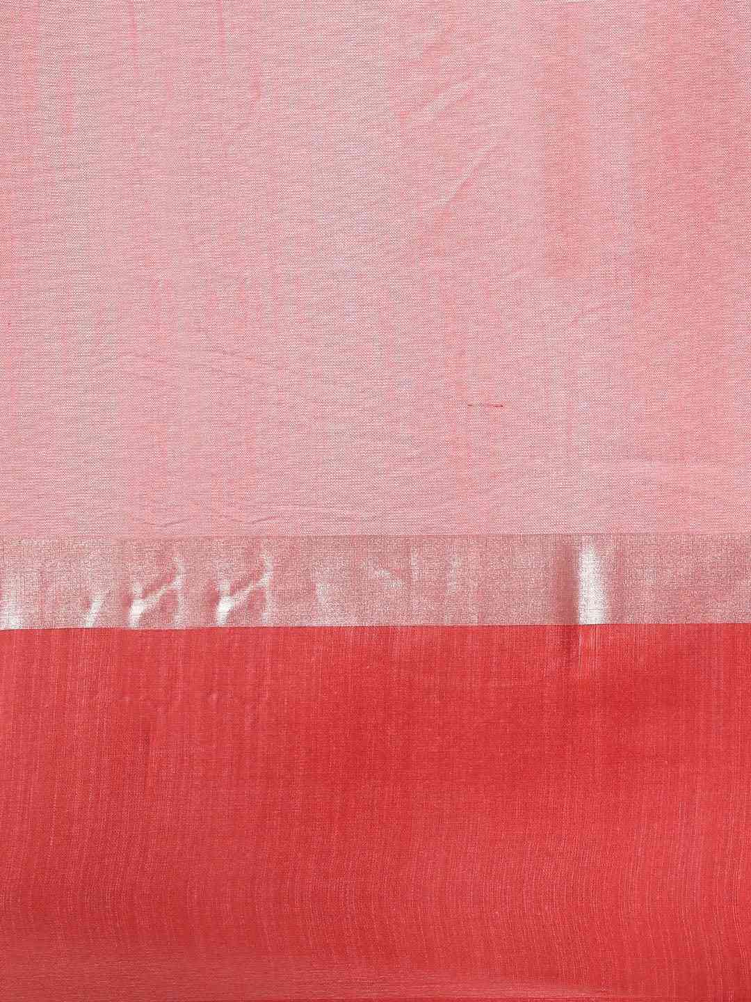 Latest Red Colour Solid Linen Blend Saree