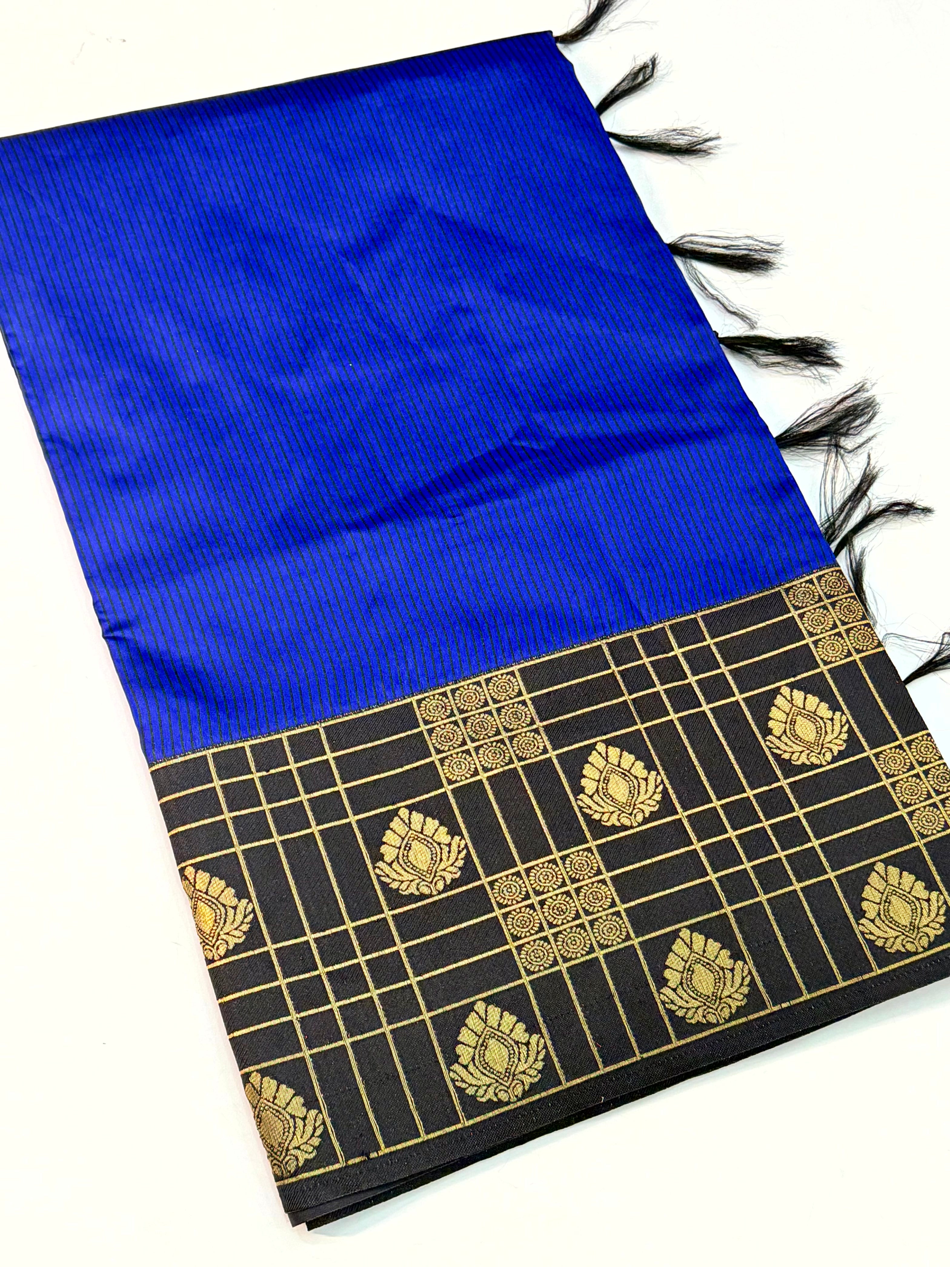 Black Gadwal Border Banarasi Katan Saree