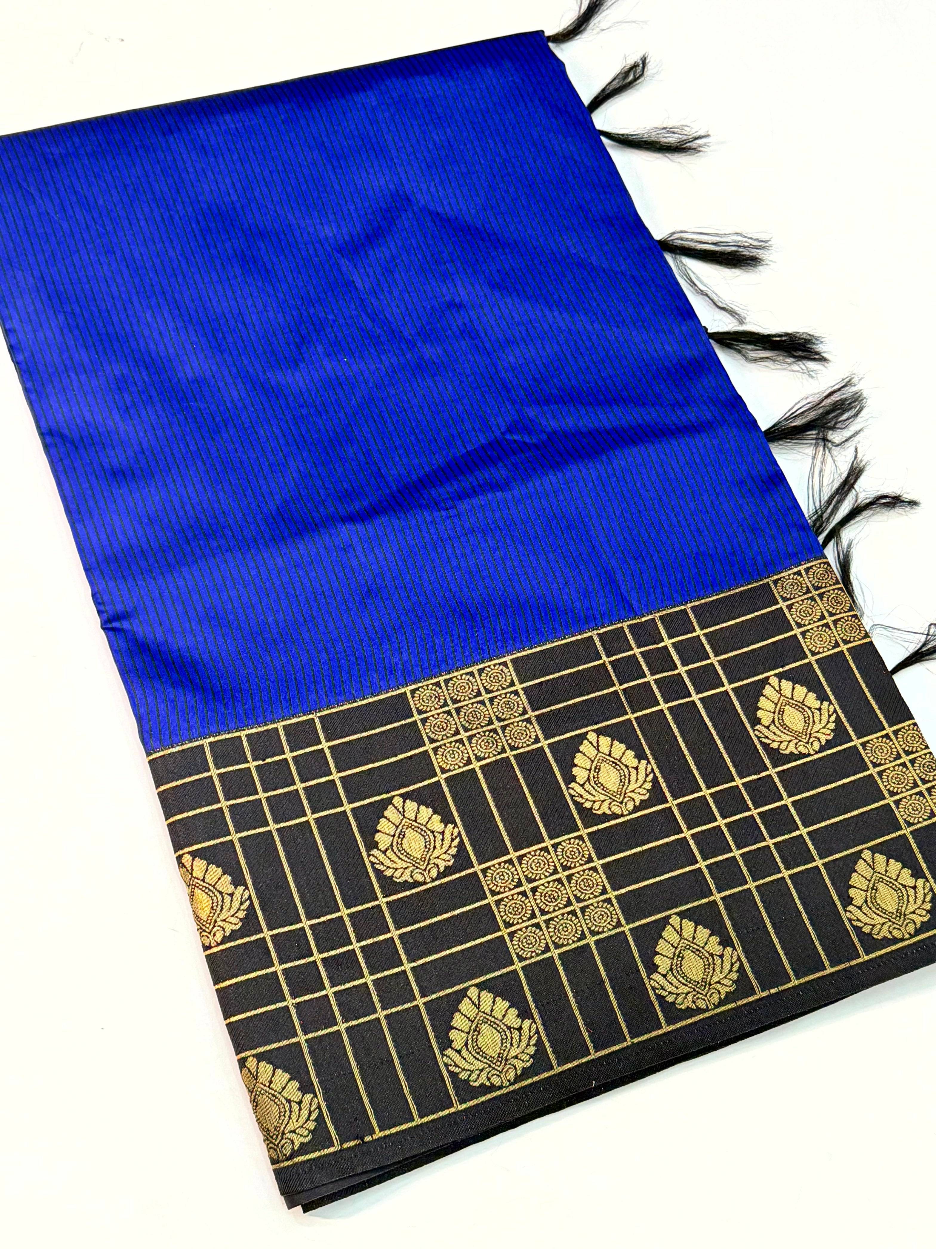Black Gadwal Border Banarasi Katan Saree