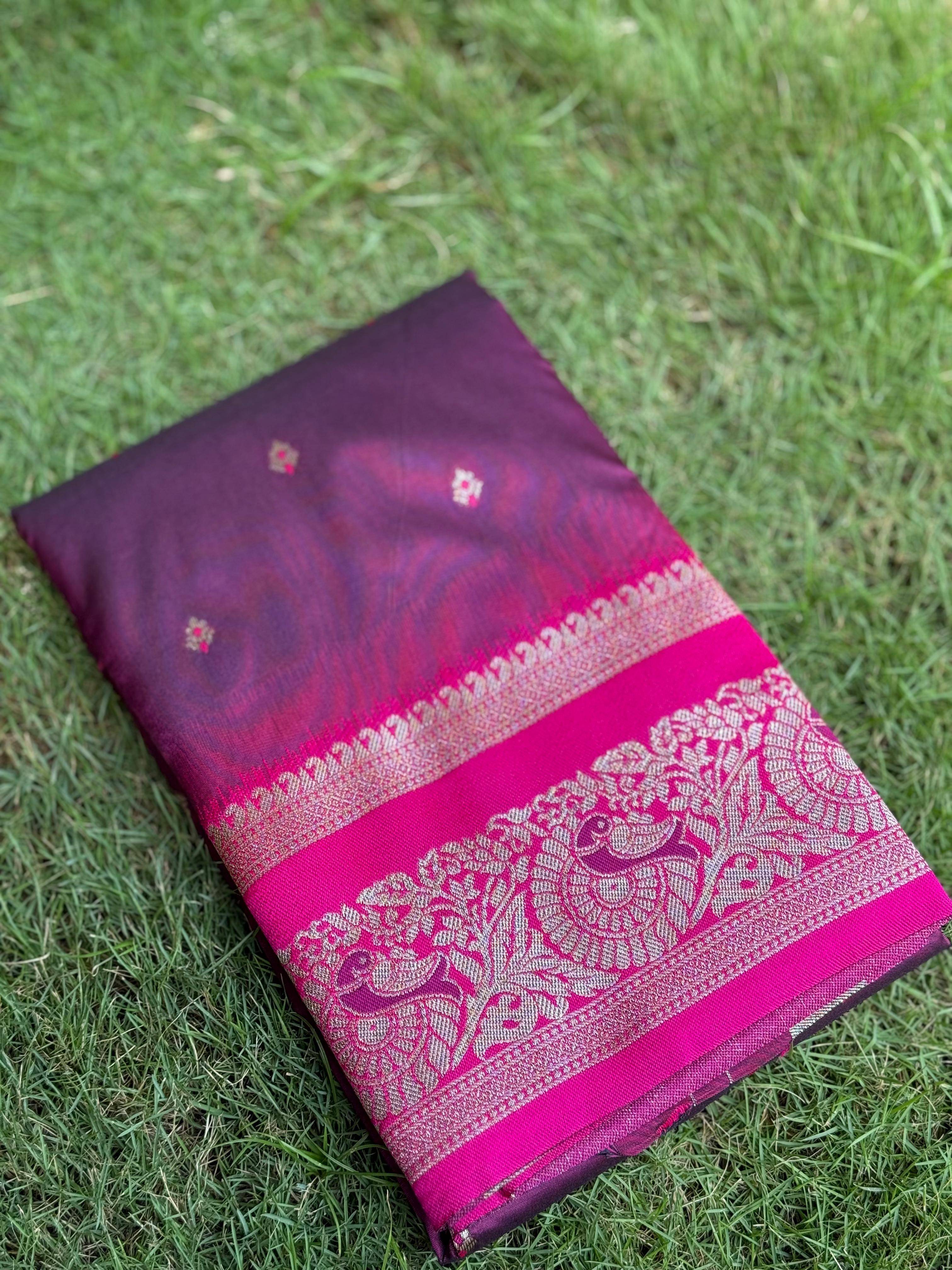 Magenta Soft Silk Kanjivaram Saree