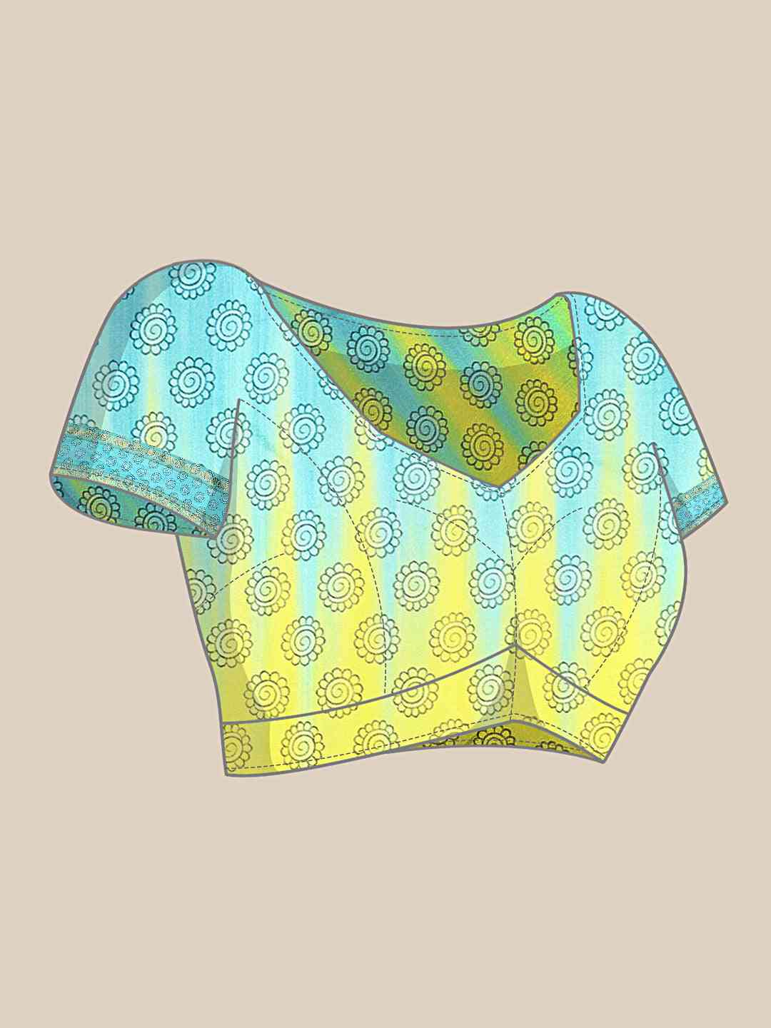 Multi Colour Stylish Kalamkari Silk Saree With Block Print