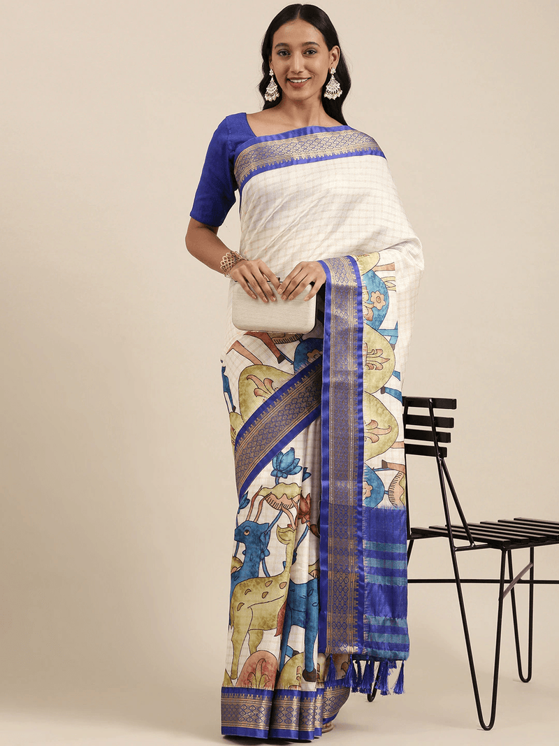 Exclusive Digital Print Uppada Cotton Silk Saree