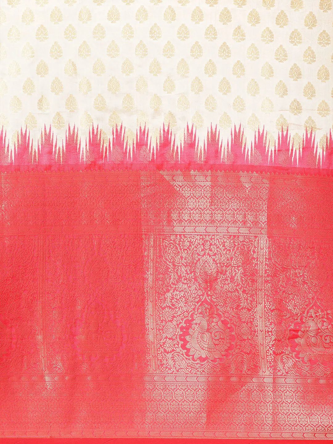 Banarasi Pattu Zari Border Ikkat Desine Silk Sarees