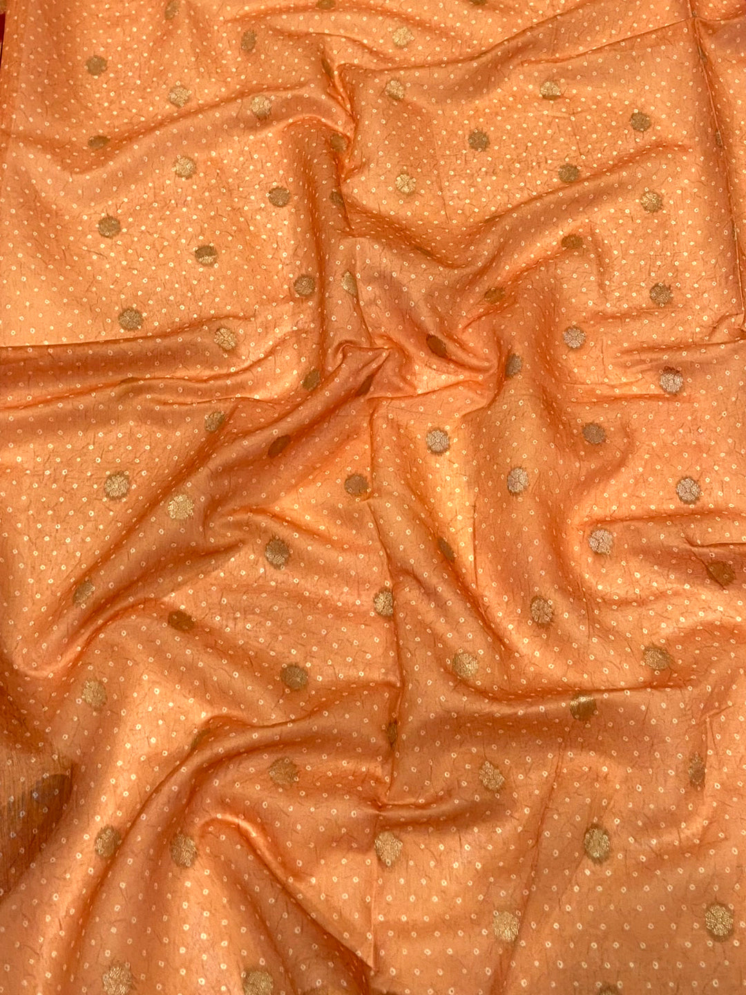 Orange Digital Block Placement Print Saree