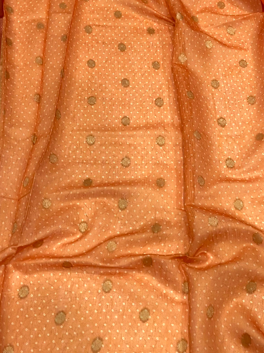 Peach Digital Block Placement Print Saree