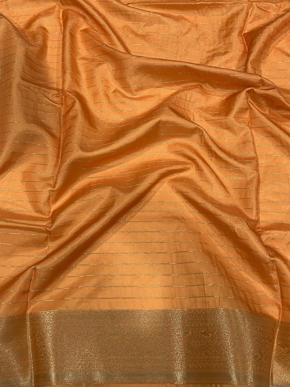 Pista Soft Silk Gold Zari Kalamkari Chex Saree