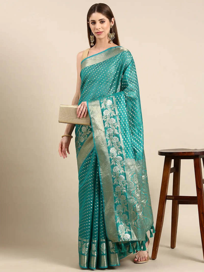 Banarasi Katan Tissue Silk Butti Design Festive Wear Saree