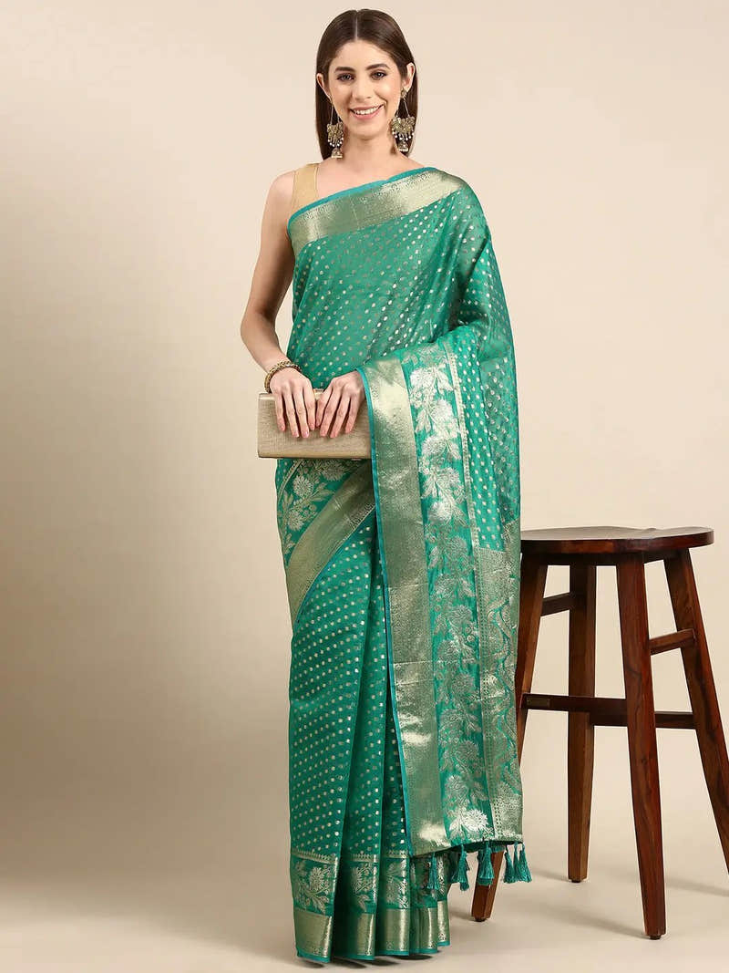 Banarasi Katan Tissue Silk Butti Design Festive Wear Saree