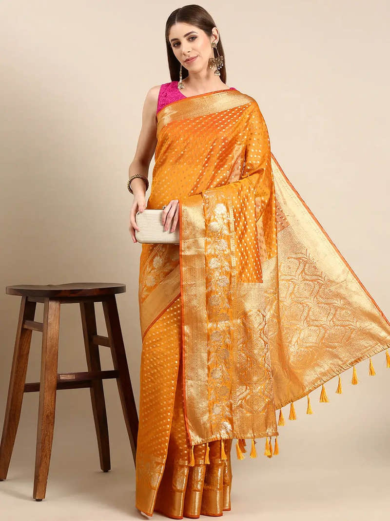 Banarasi Katan Tissue Silk Butti Design Festive Wear Saree