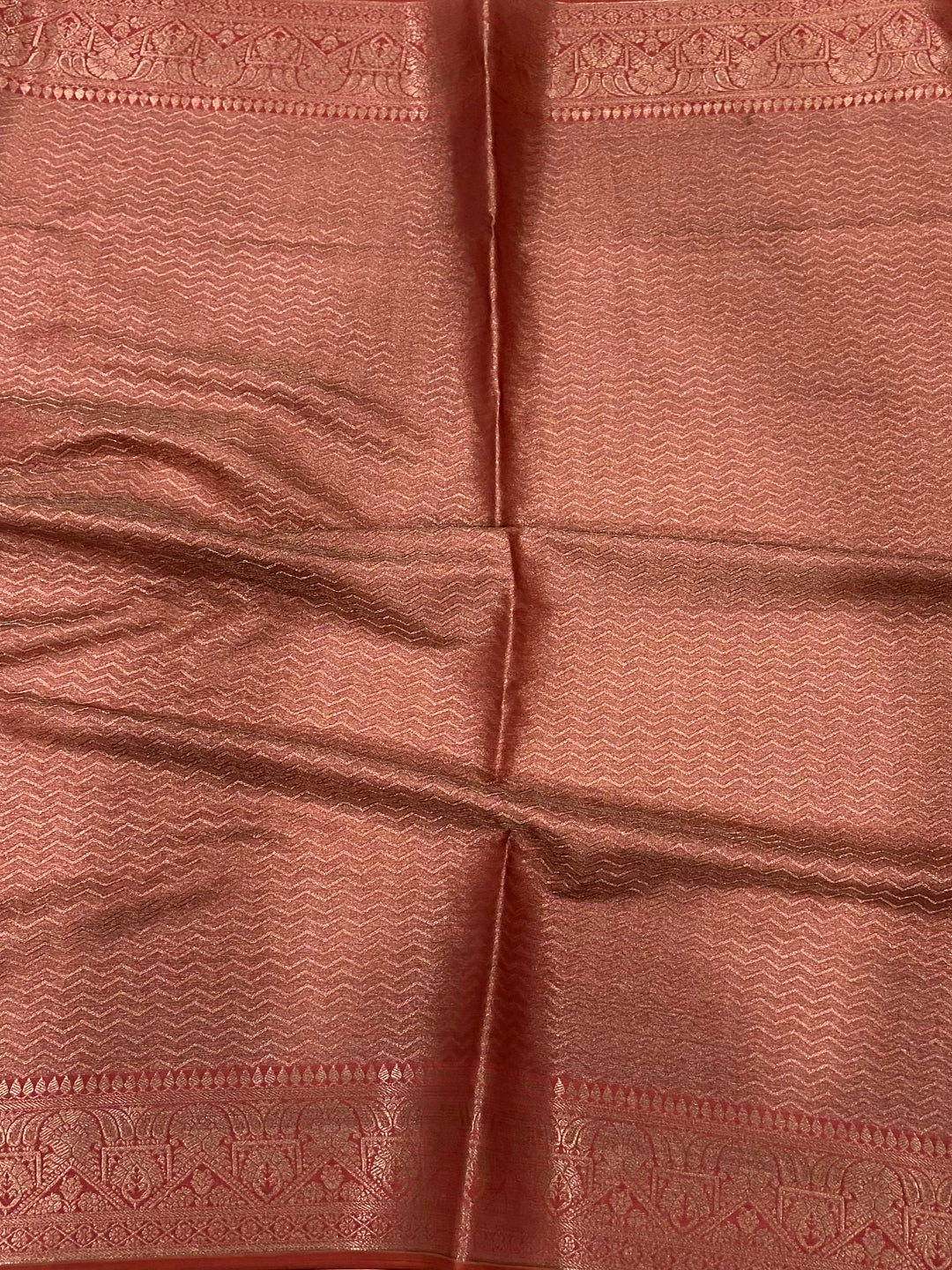 Coral Bamboo Silk Floral Saree