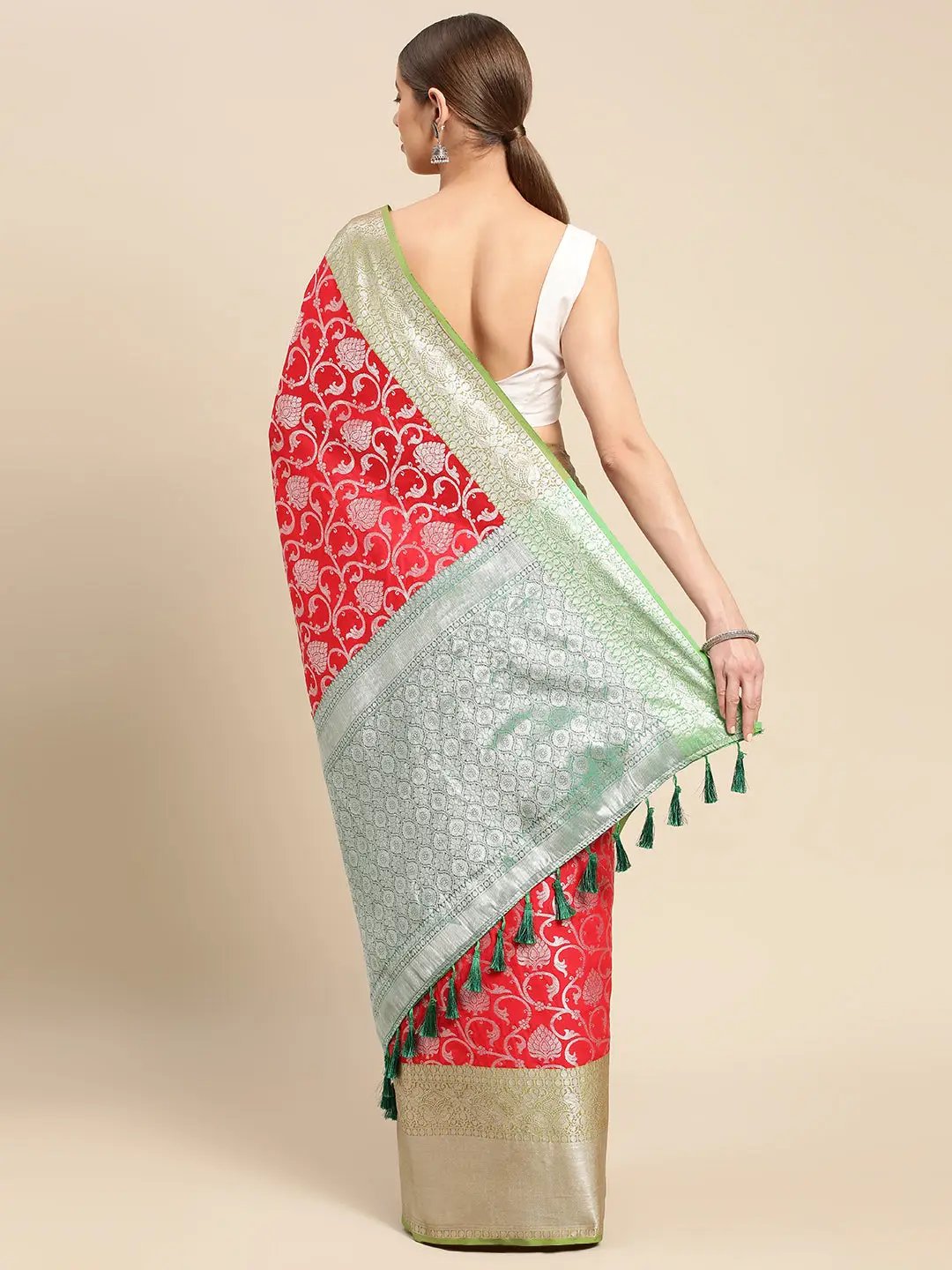 Banarasi Katan Silk Flower Design Saree