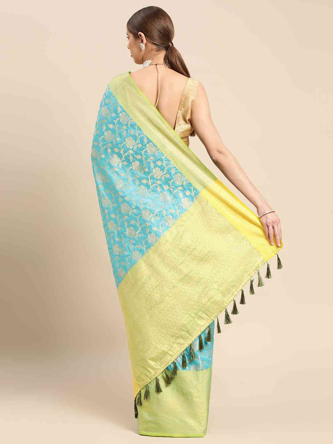 Banarasi Katan Silk Flower Design Saree
