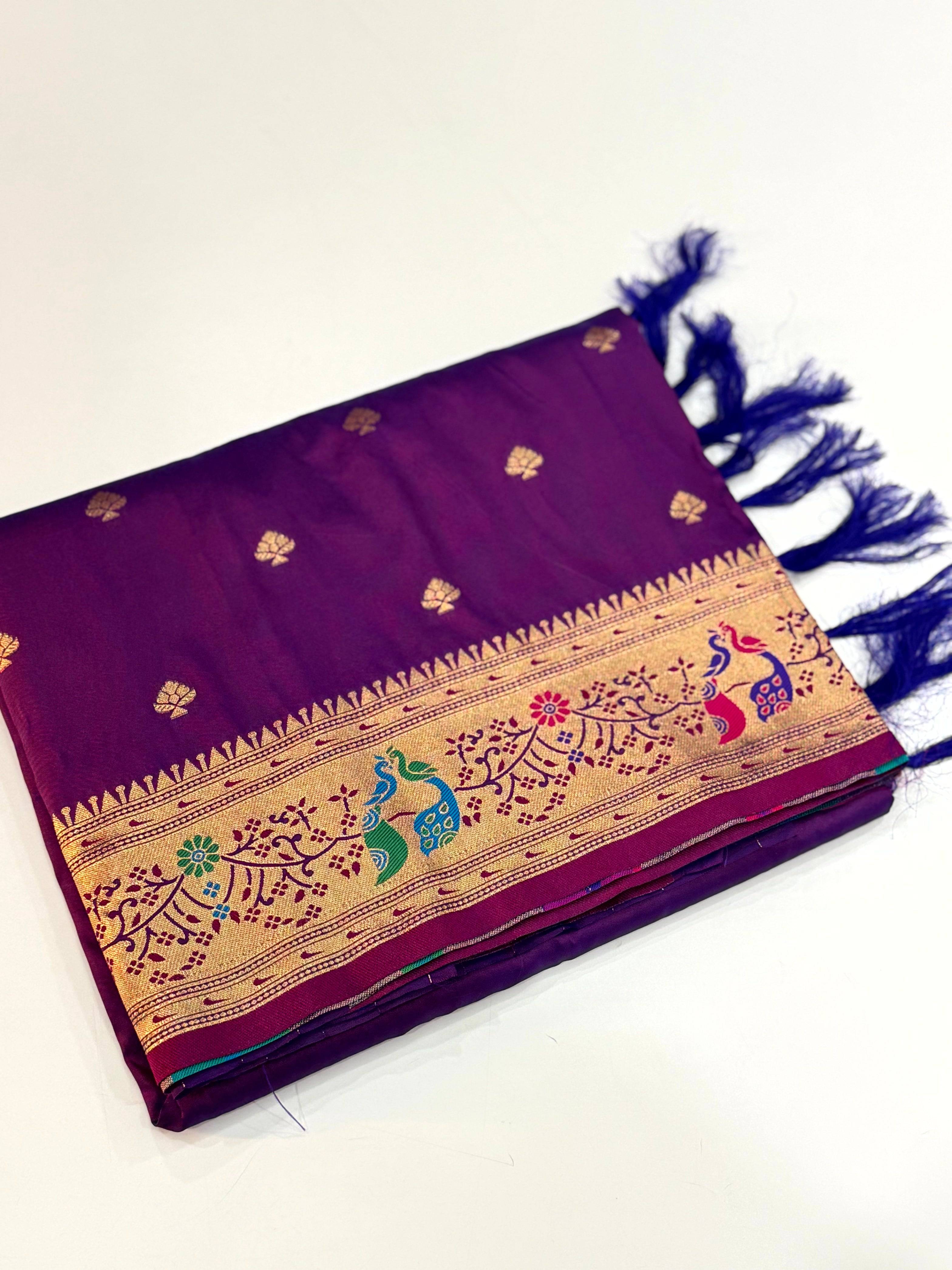 Royal Purple Soft Silk Paithani Saree