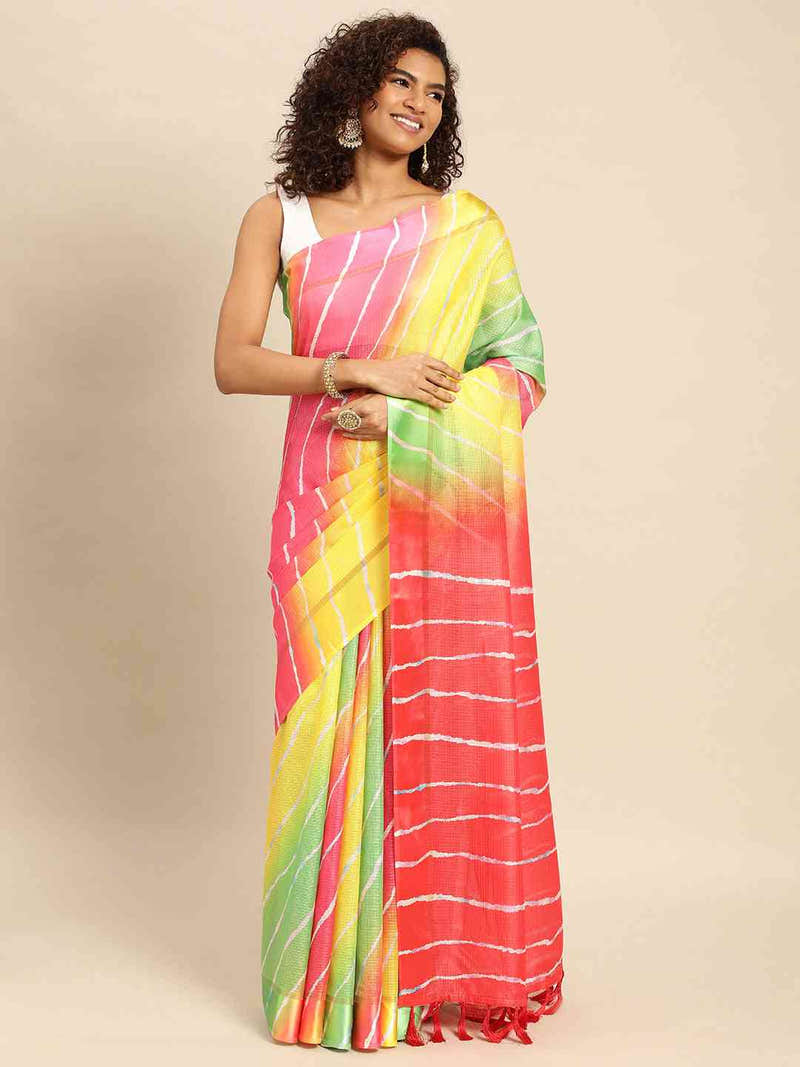 Soft Satin Kota Doriya Batik Digital Print Saree