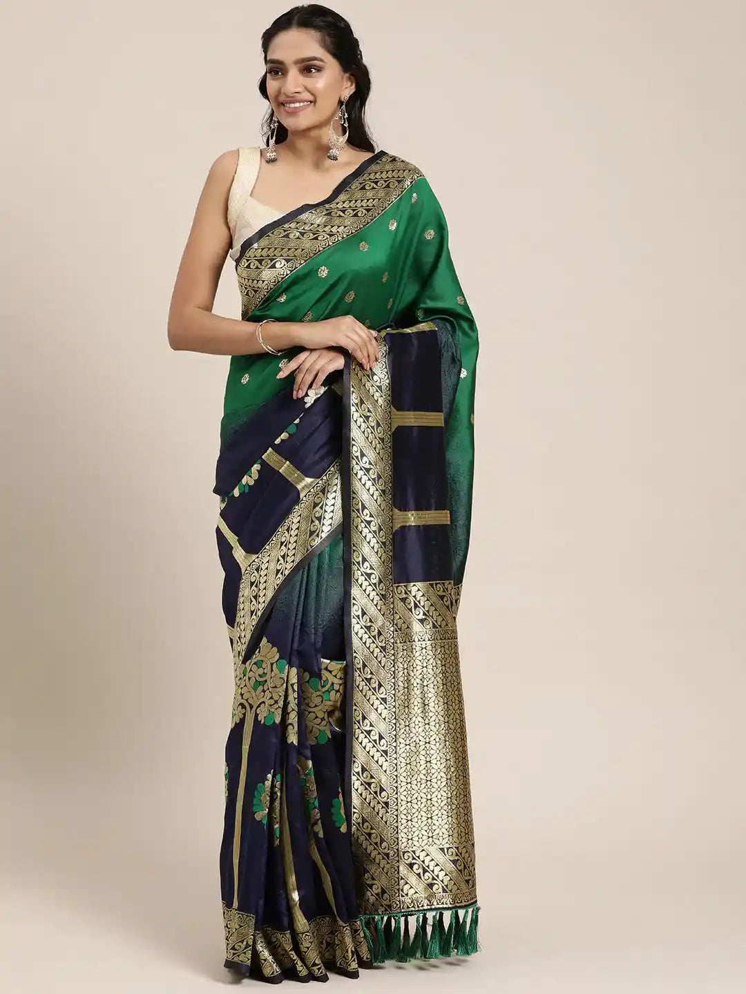 Banarasi Green Colour Woven Design Silk Saree