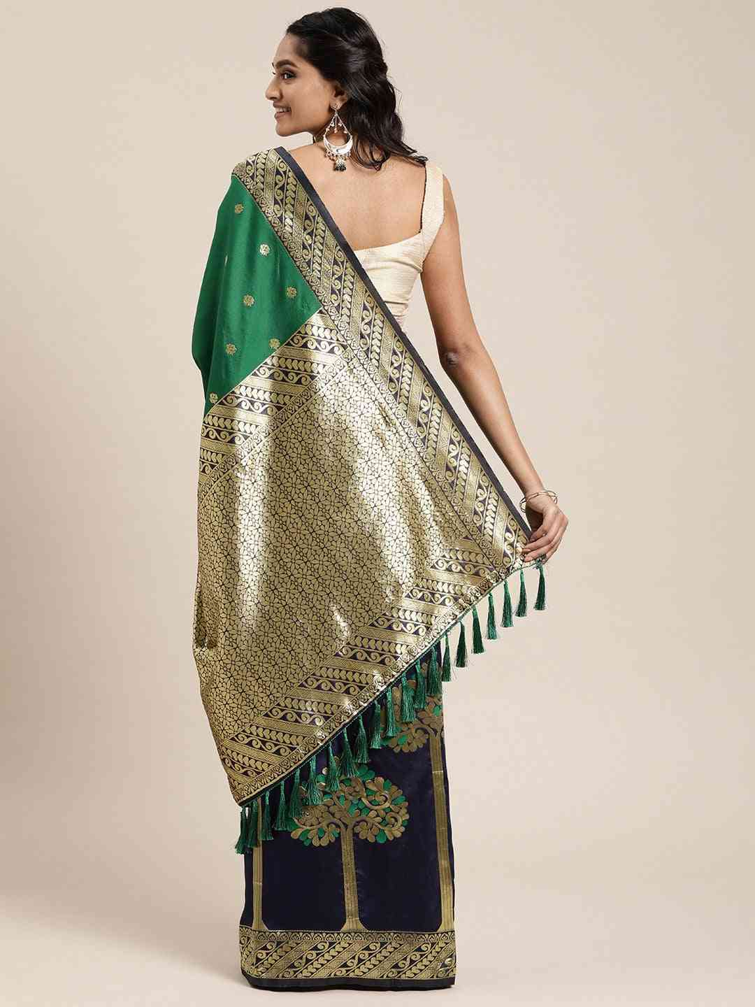 Banarasi Green Colour Woven Design Silk Saree