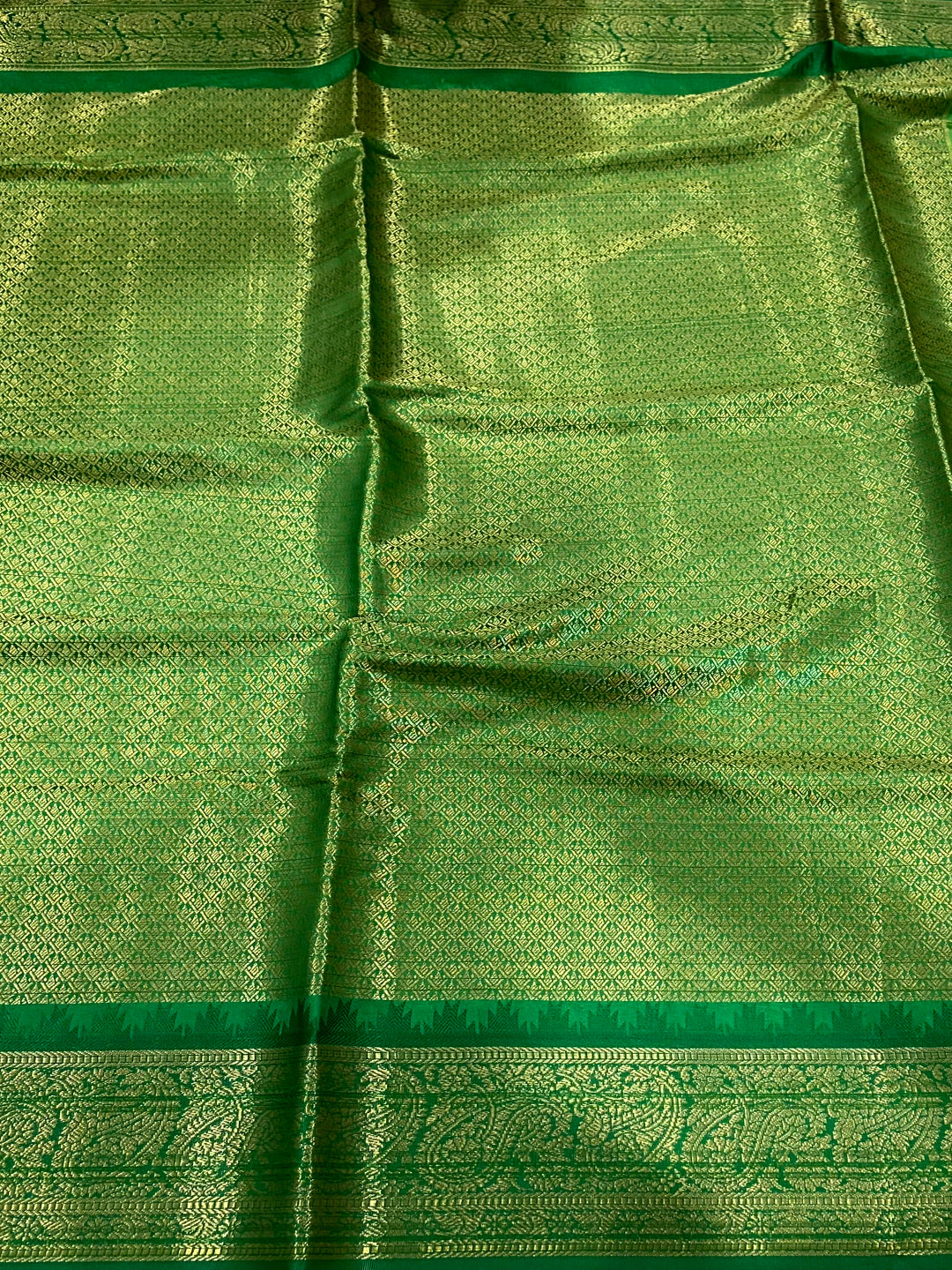 Green Floral Bloom Kovai Rettapet Saree
