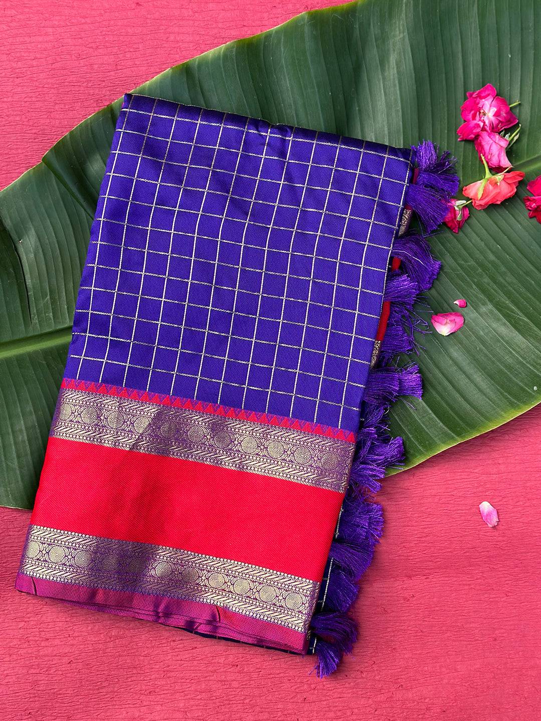 Blue Silk Woven Kanchi Banarasi Saree
