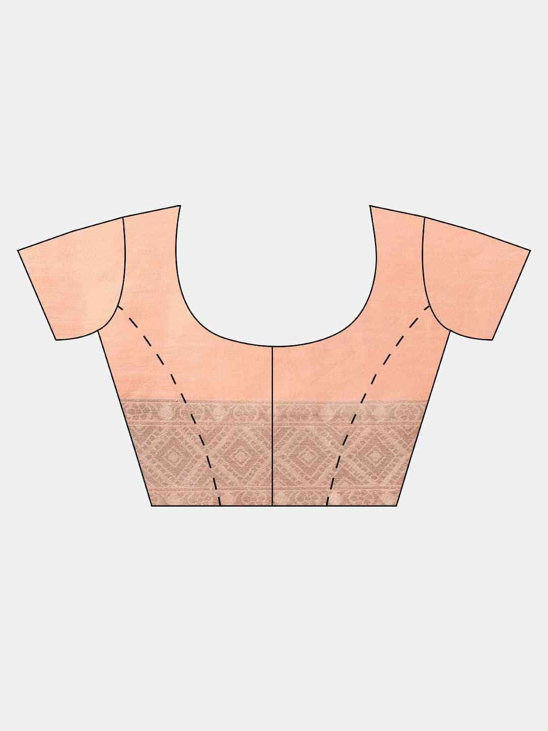 Stylish Peach Colour Woven Design Cotton Saree