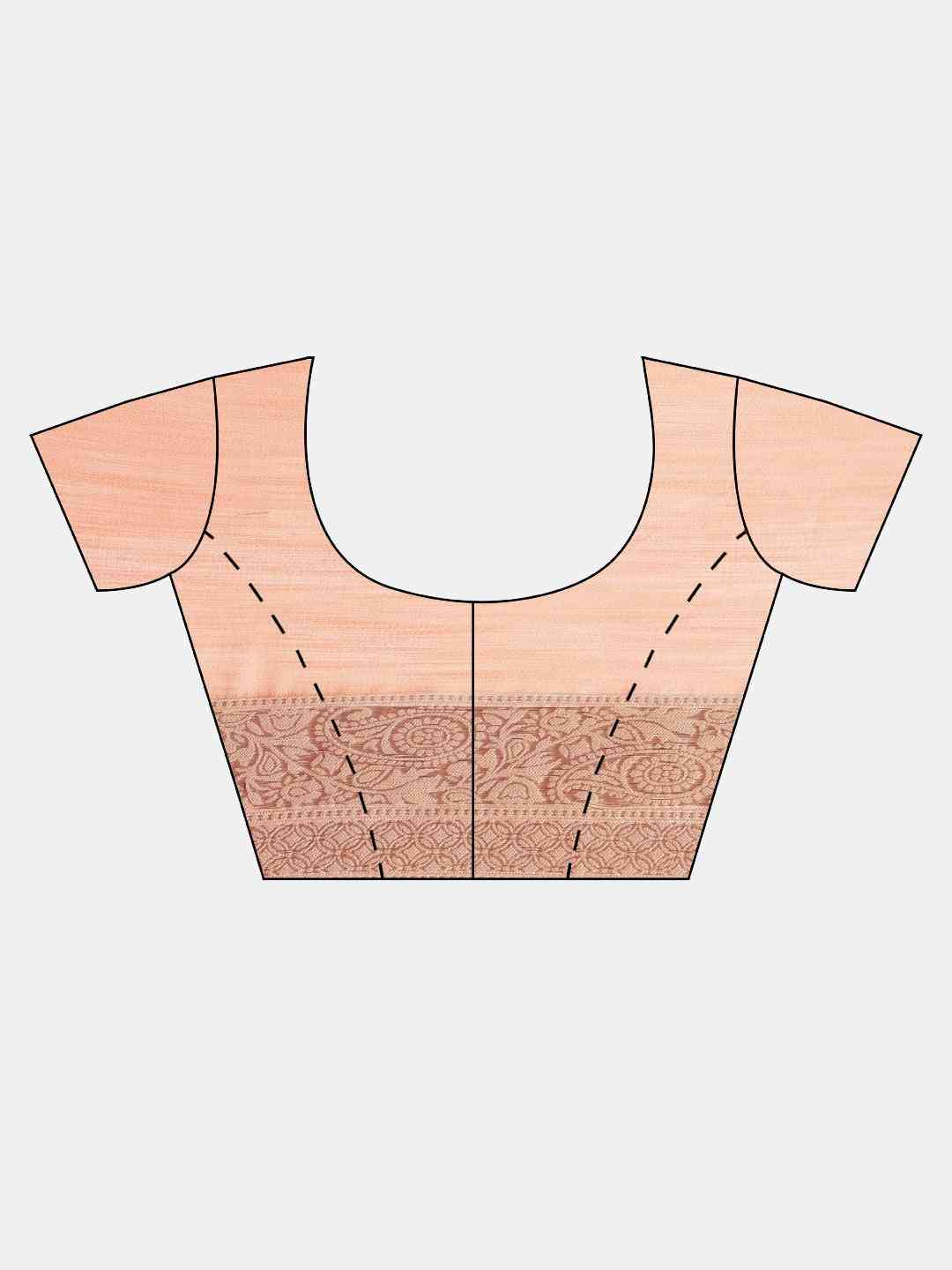 Bollywood Peach Colour Woven Design Cotton Saree