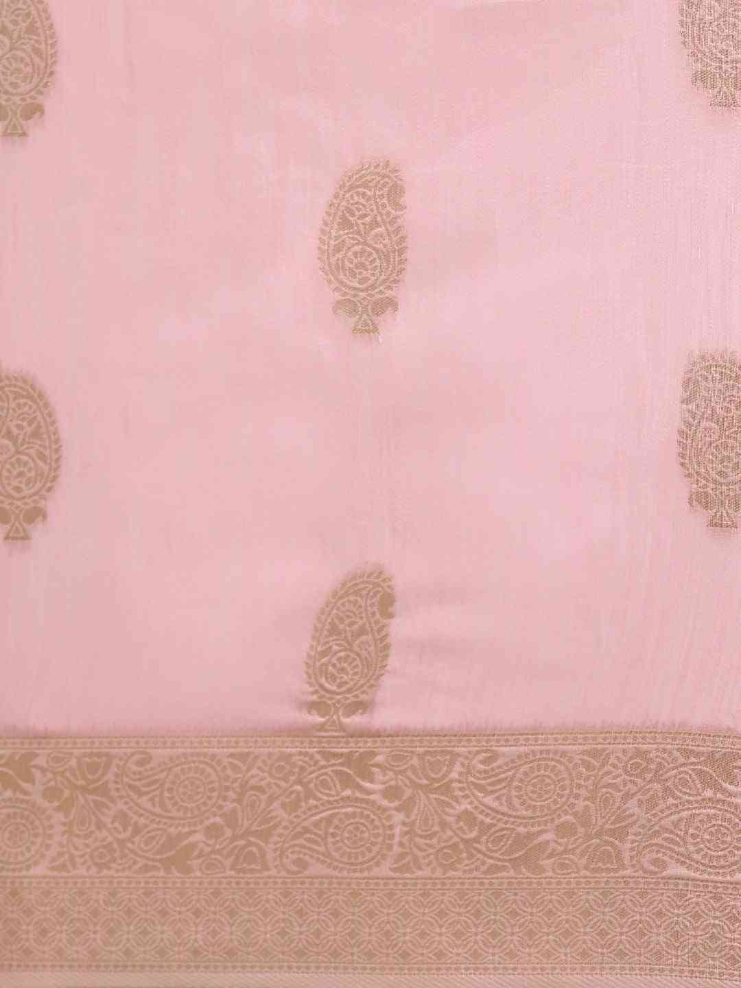 Bollywood Cotton Saree in Light Pink Colour Woven Design