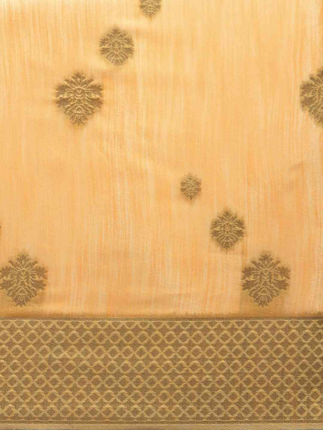 Bollywood Orange Colour Woven Cotton Saree