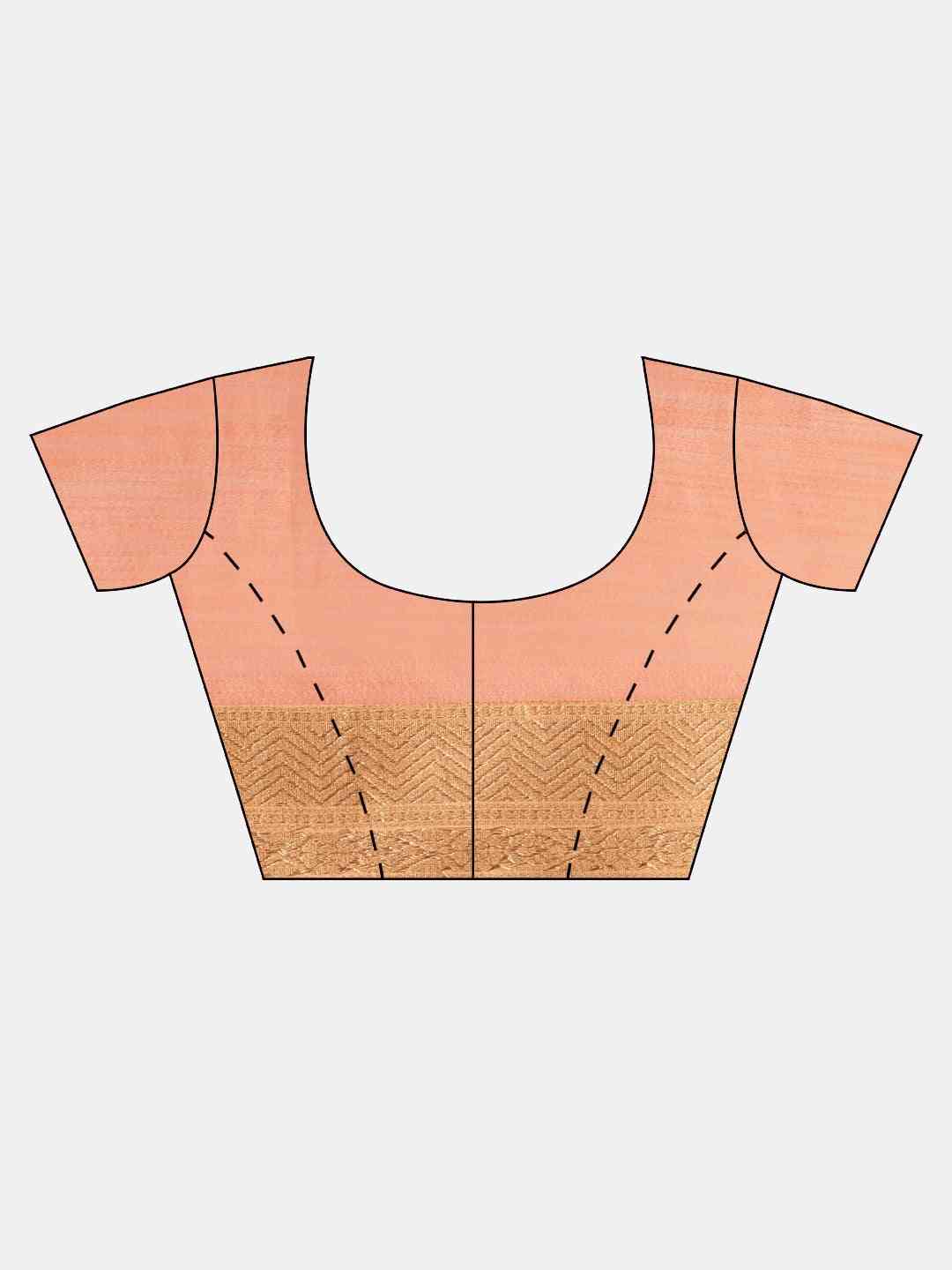 Bollywood Peach Colour Woven Design Cotton Saree