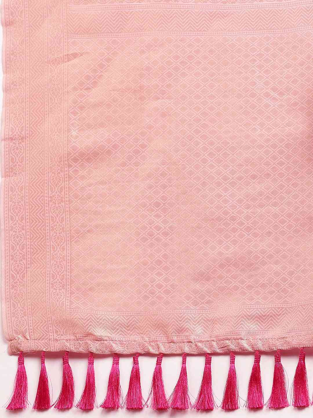 Bollywood Light Pink Colour Cotton Saree