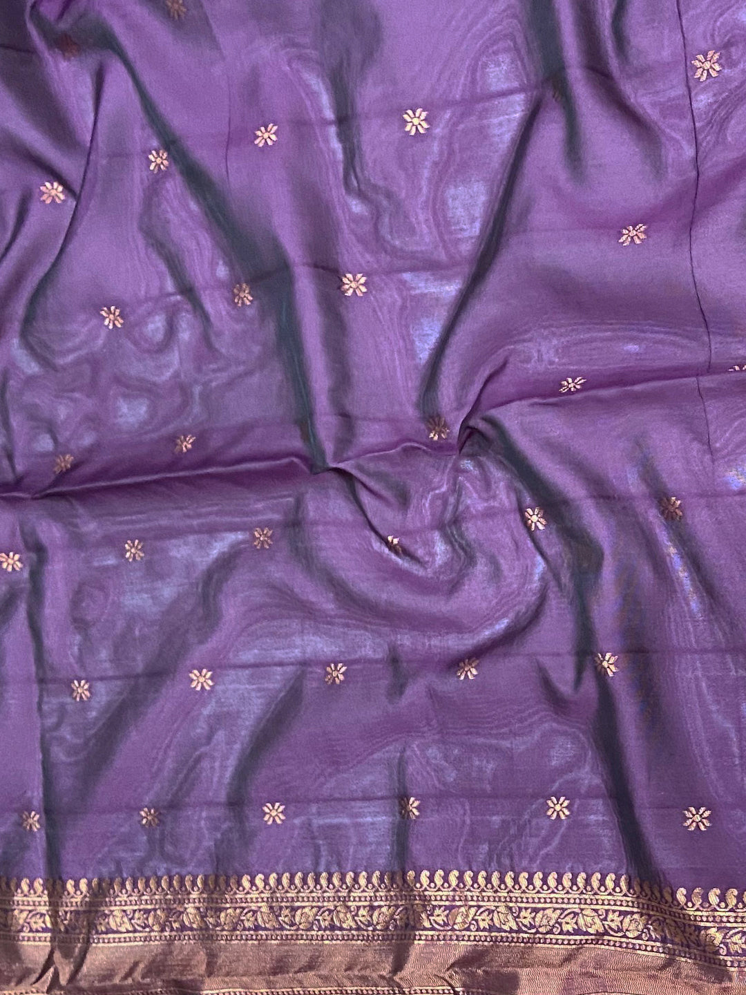 Dark Magenta Banarasi Silk Zari Butta Saree