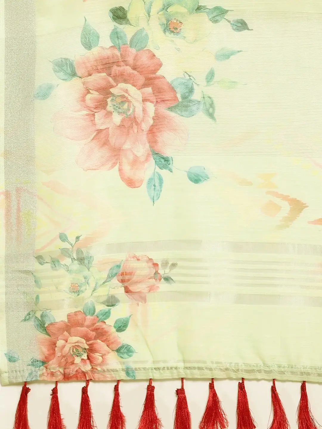 Organza With Satin Border Flower Print Party Wear Saree