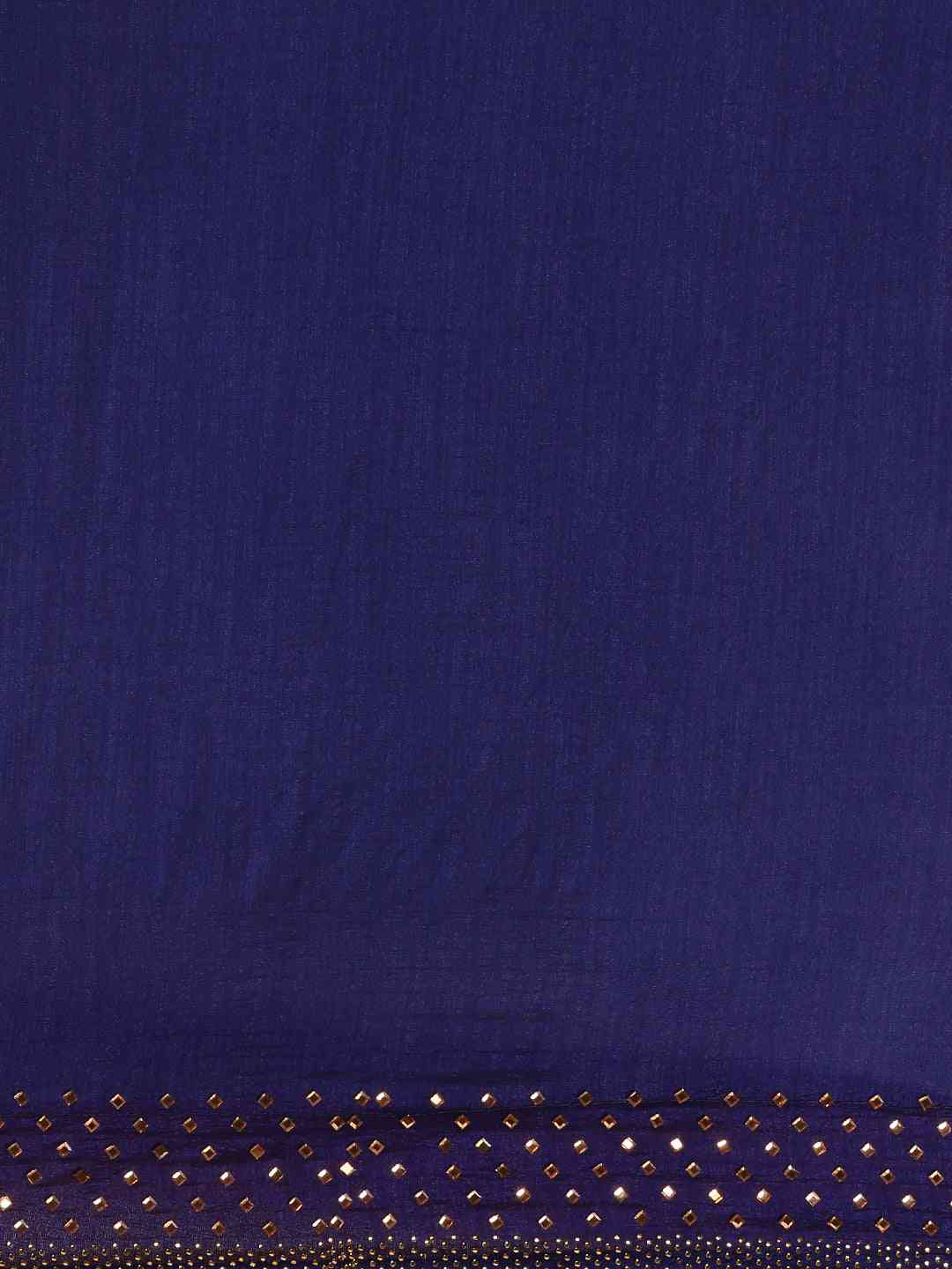 Poly Silk Navy Blue Saree with Embellished Border