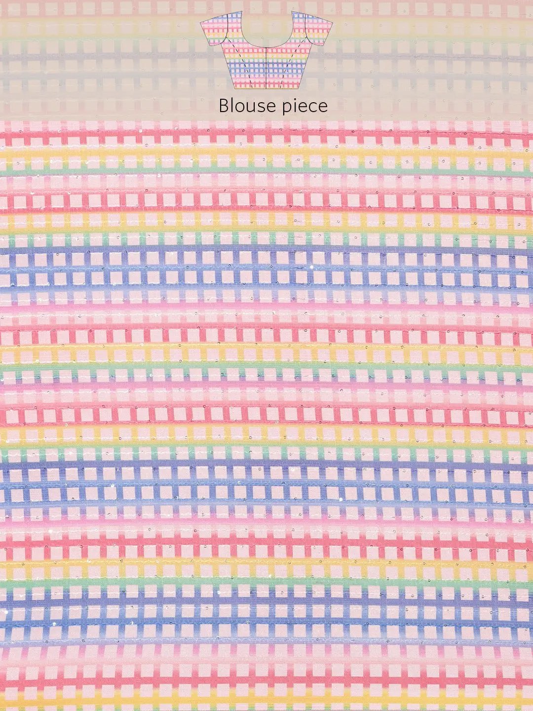 Beautiful Striped Print Silk Saree with Sequence Work