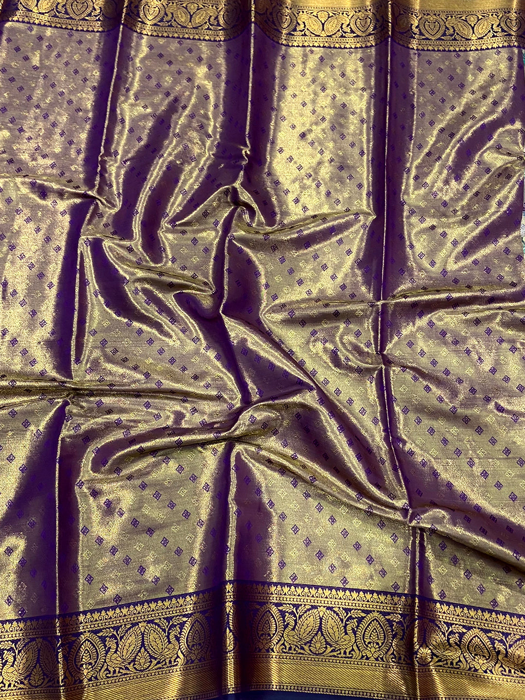 Vibrant Purple Floral Dharmavaram Silk Saree