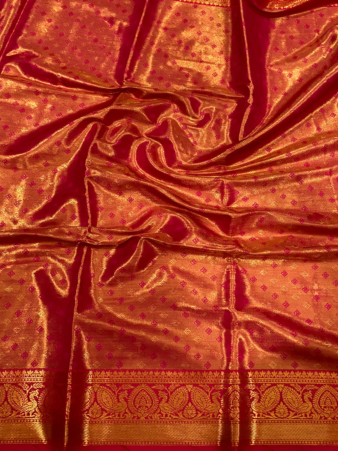 Royal Rani Pink Floral Dharmavaram Silk Saree