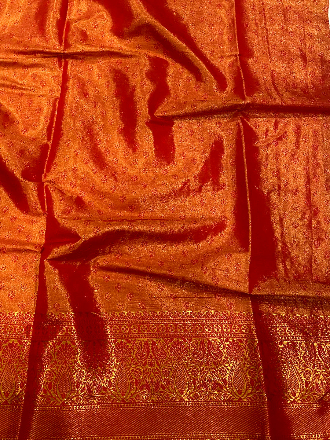 Regal Red Zigzag Dharmavaram Silk Saree