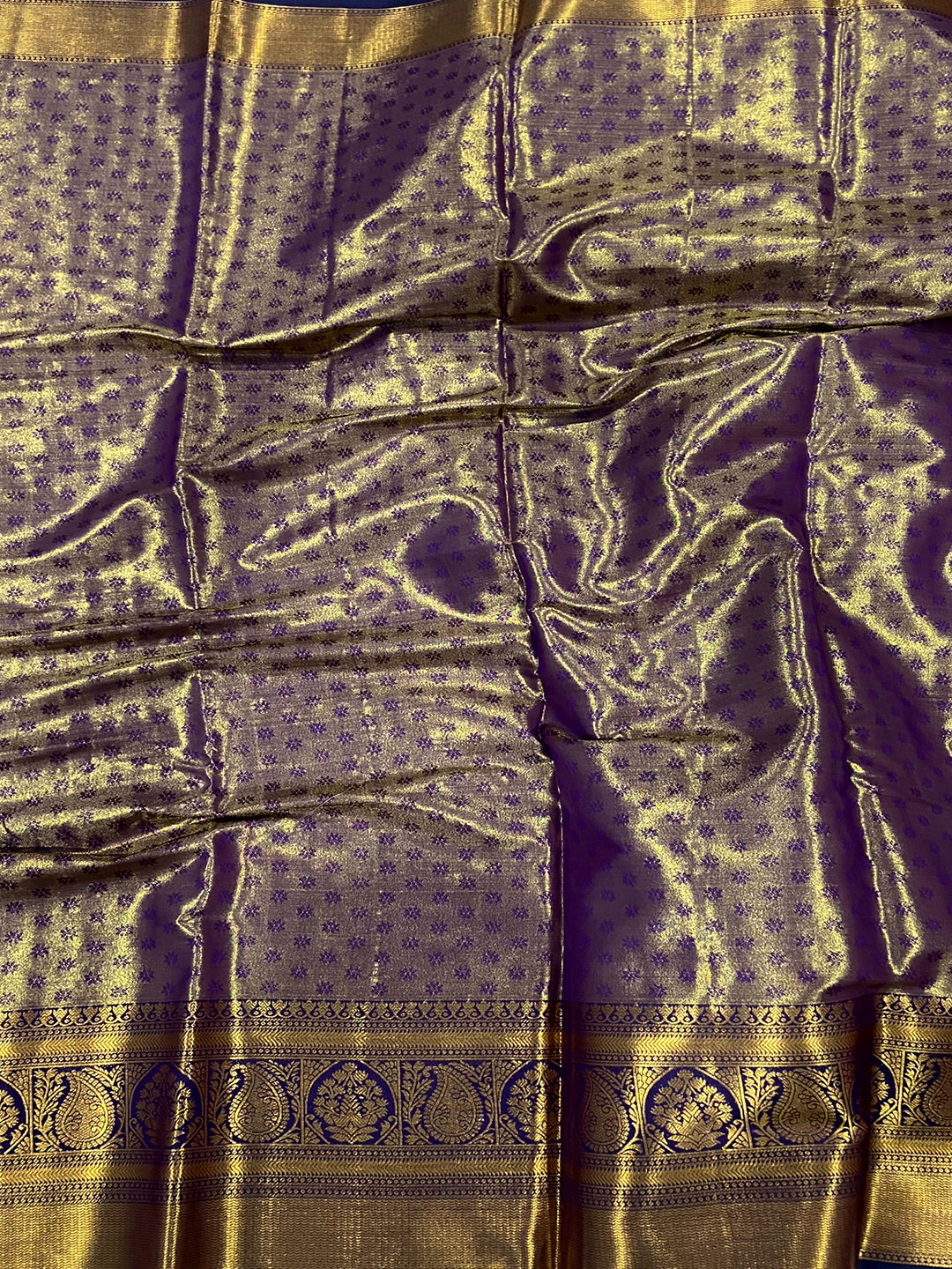Graceful Brown Butterfly Floral Dharmavaram Saree