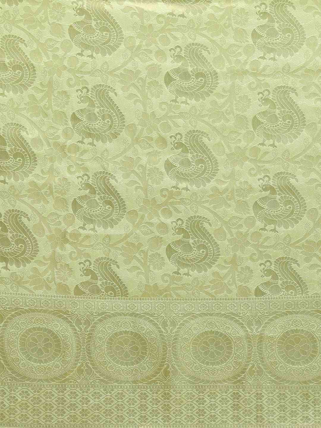 Baluchari Pista Colour Silk Blend Saree